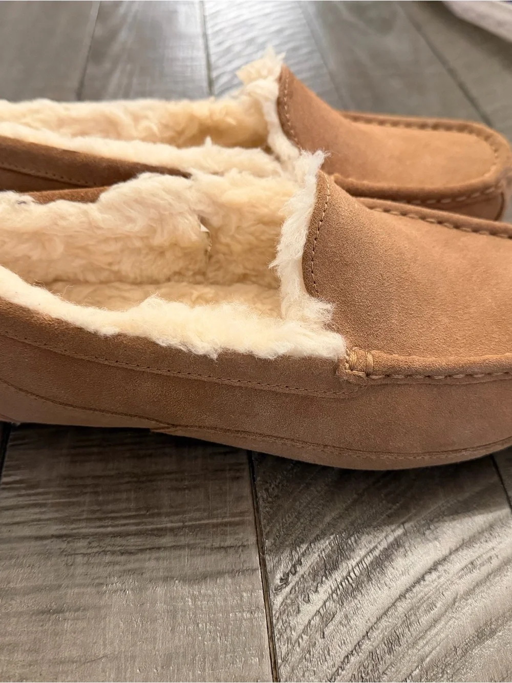 UGG Kids Chestnut Suede Shearling Moccasins